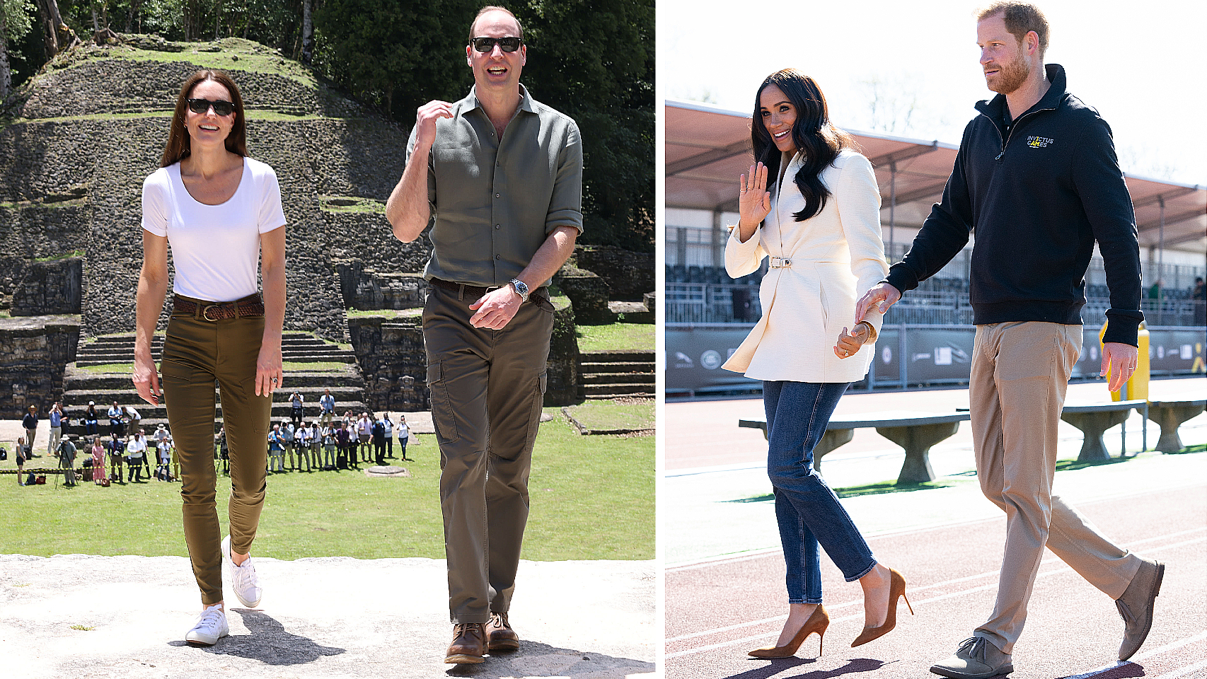 Los duques de Cambridge en su último viaje al Caribe; y los duques de Sussex en los Invictus Games.