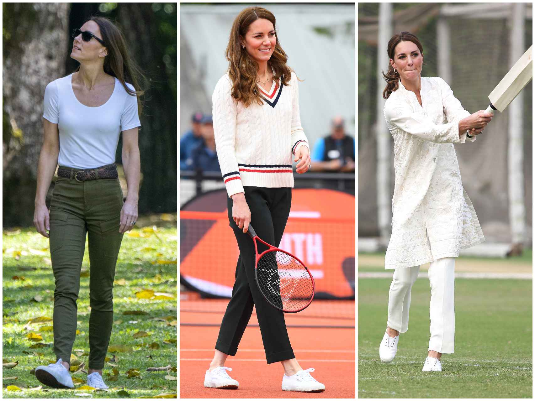 Kate Middleton con sus inseparables zapatillas Superga, en sesiones de senderismo y deportes.