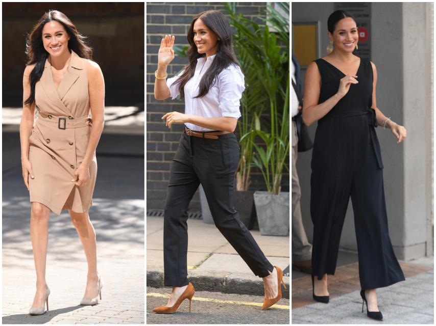 Meghan Markle con algunos de sus zapatos de salón de Manolo Blahnik.