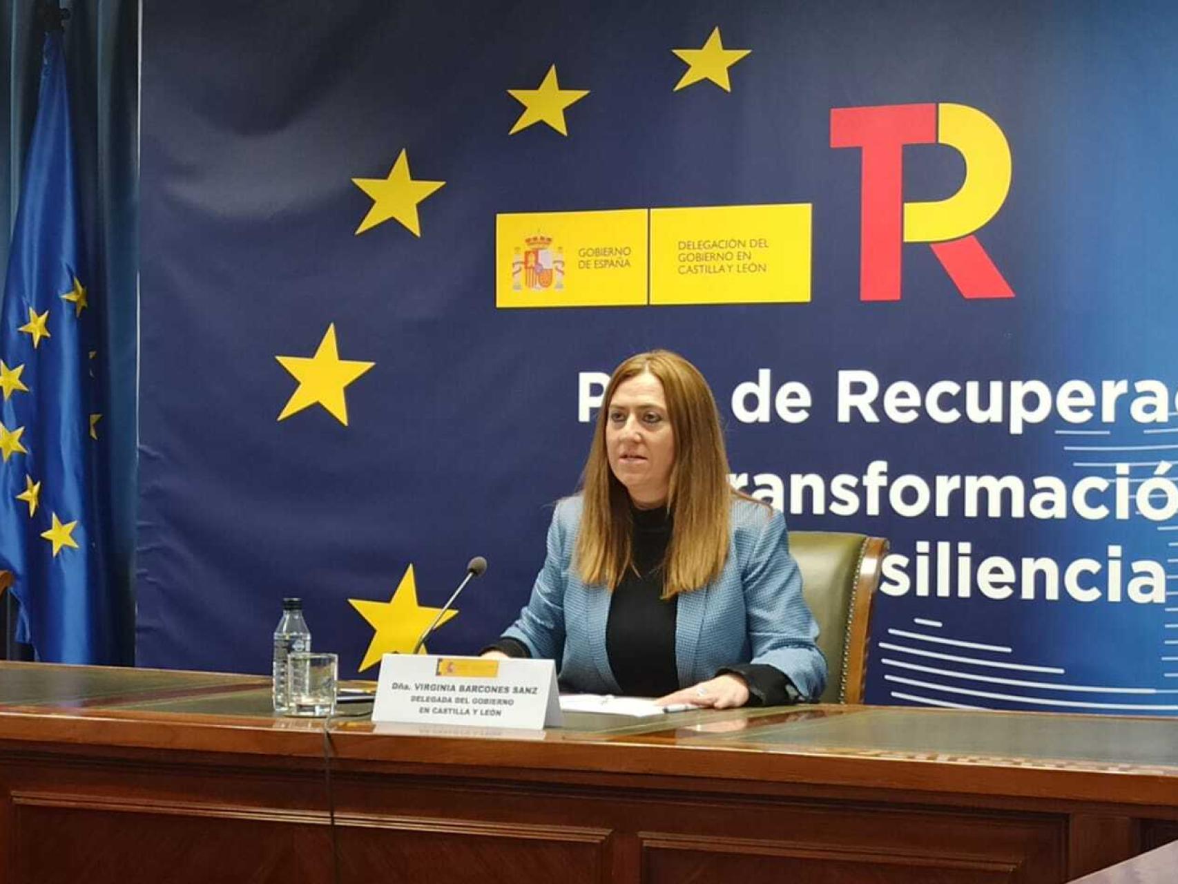 La delegada del Gobierno, Virginia Barcones, durante su rueda de prensa de este jueves.