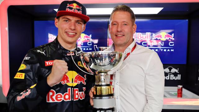 Max Verstappen junto a su padre, Jos