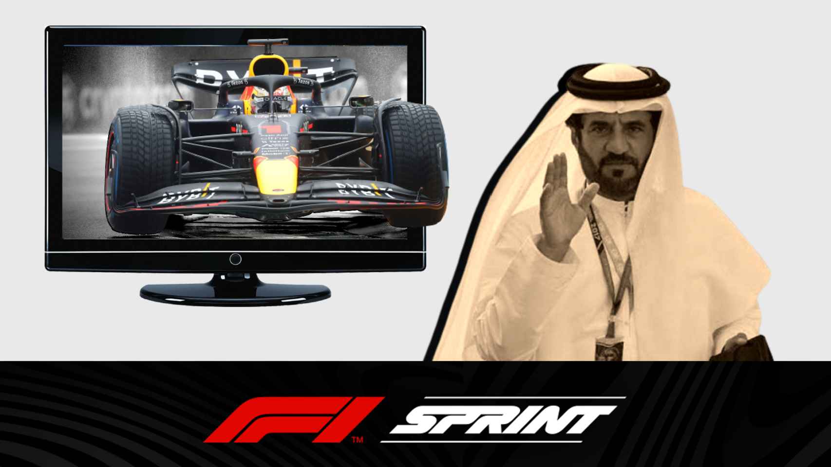 Max Verstappen en el Gran Premio de la Emilia Romagna y Mohammed Ben Sulayem, en un fotomontaje.