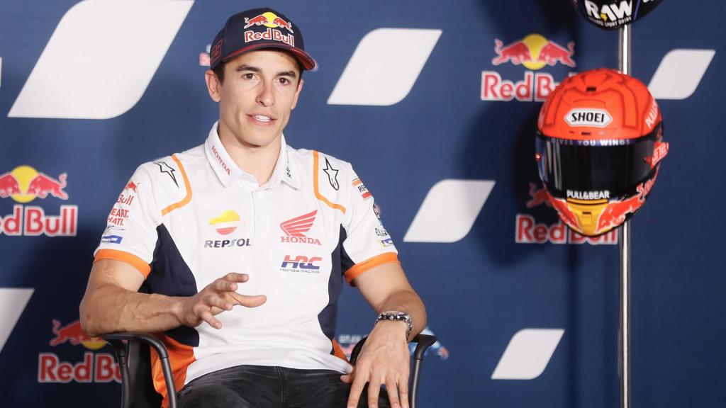 Marc Márquez, durante la conferencia de prensa del Gran Premio de España, en el circuito de Jerez.