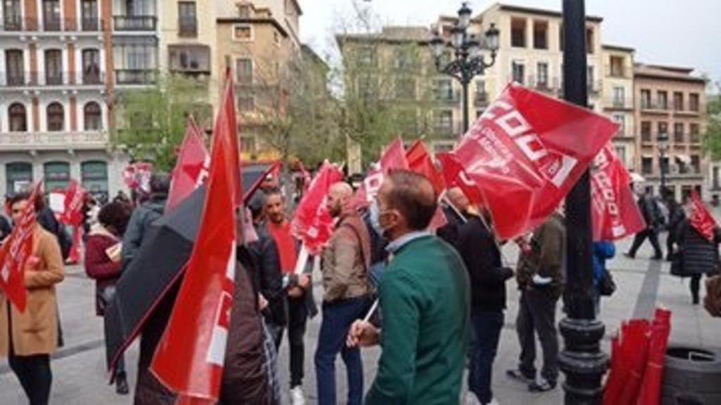 Concentración del Día Mundial de la Seguridad y la Salud en el Trabajo. Foto: CCOO.