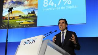 Manuel Manrique en la junta de accionistas de Sacyr.
