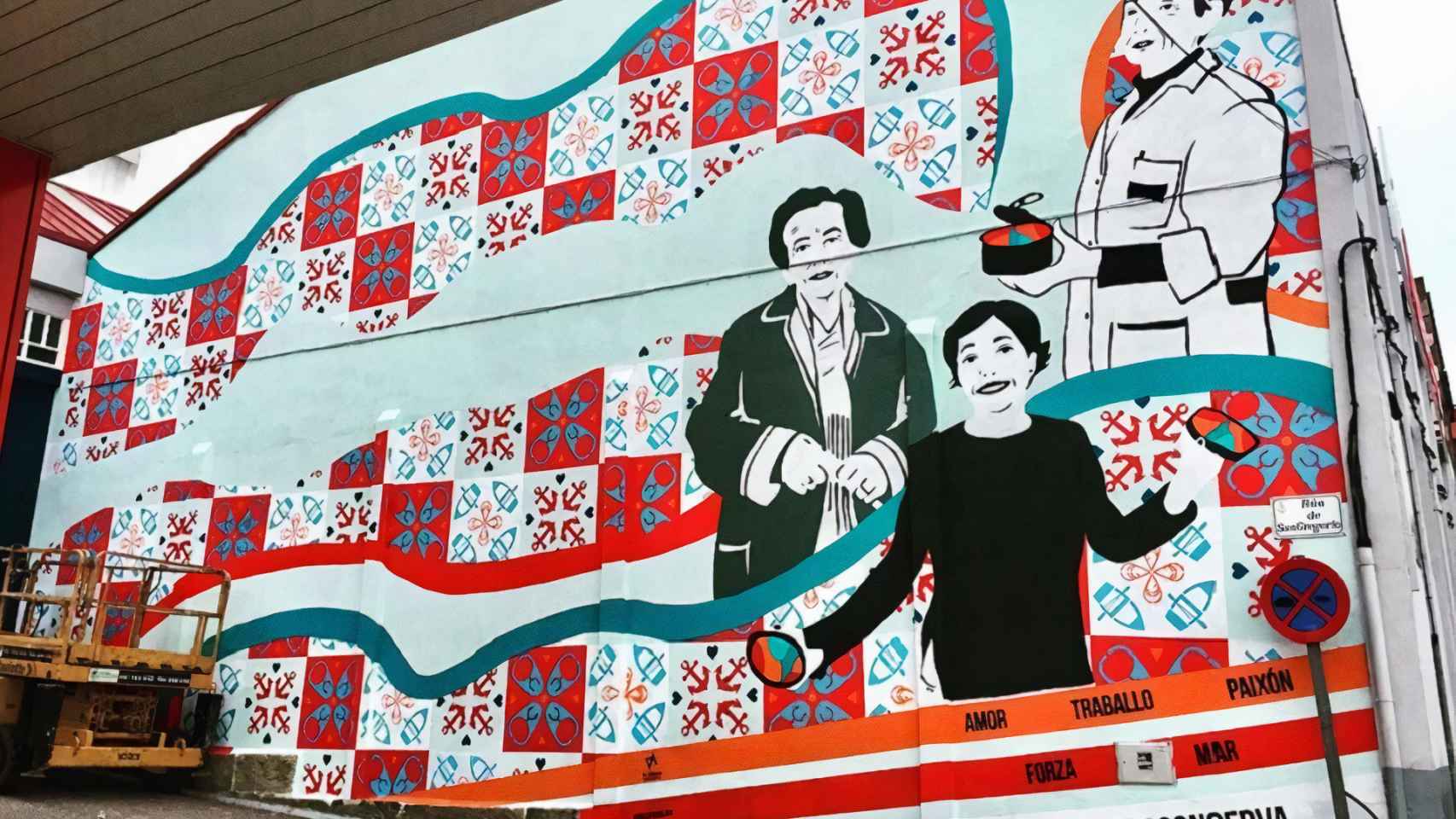 Mural en la Avenida de Beiramar de la edición de ‘Vigo cidade de cor’ 2018.