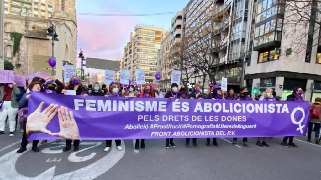 Elena Armesto, durante una manifestación feminista.