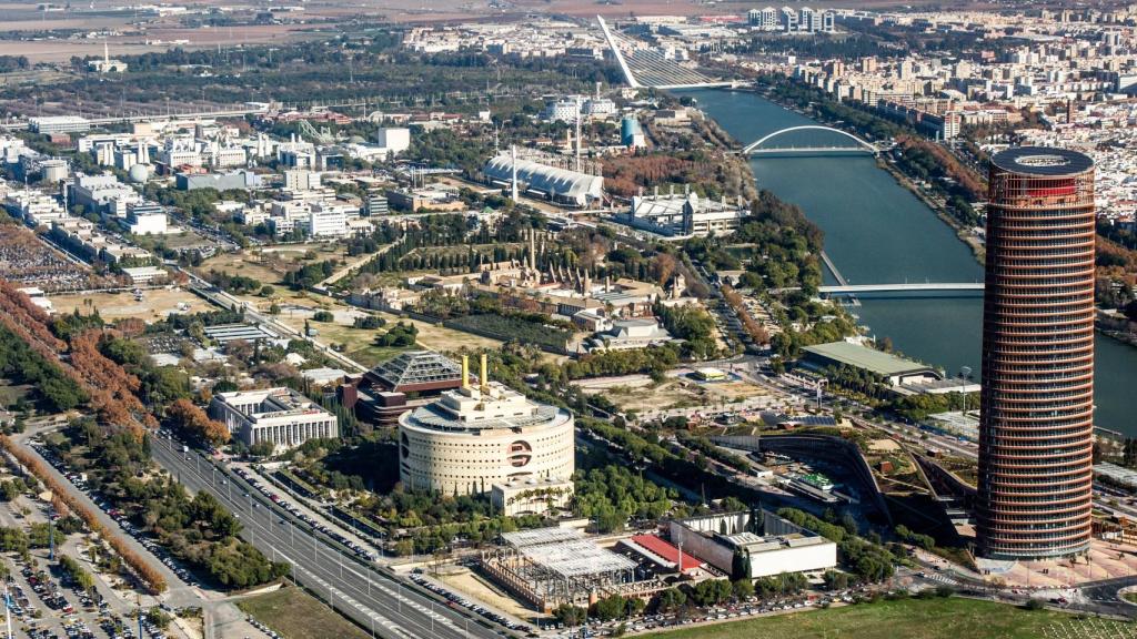 Vista aérea del Parque Científico y Tecnológico de la Cartuja, en Sevilla.