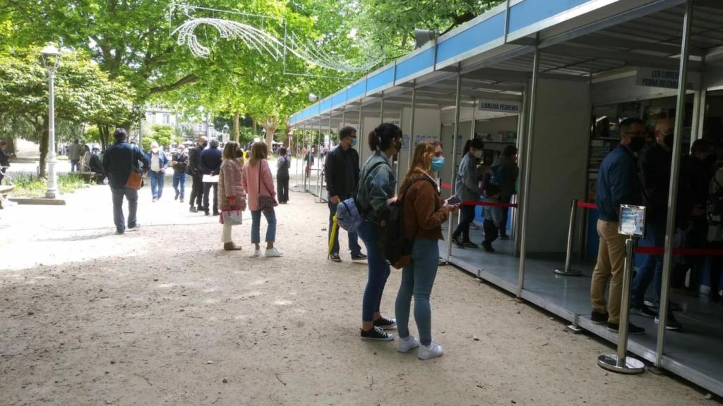 Una edición anterior de la Feira do Libro de Santiago.