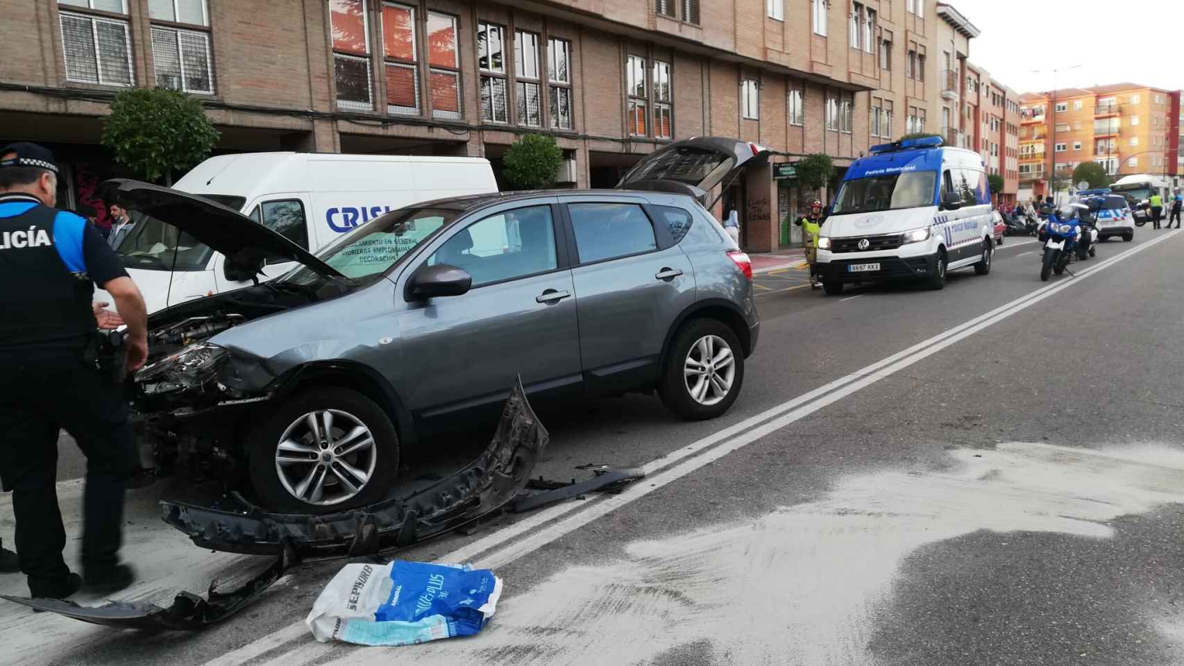 Accidente en la avenida Juan Carlos I de Valladolid