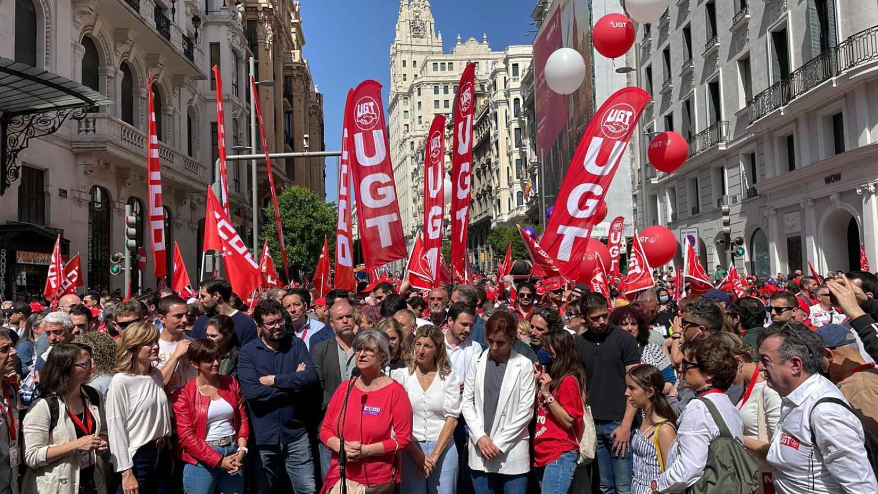 Manifestación en Madrid por el Primero de Mayo.