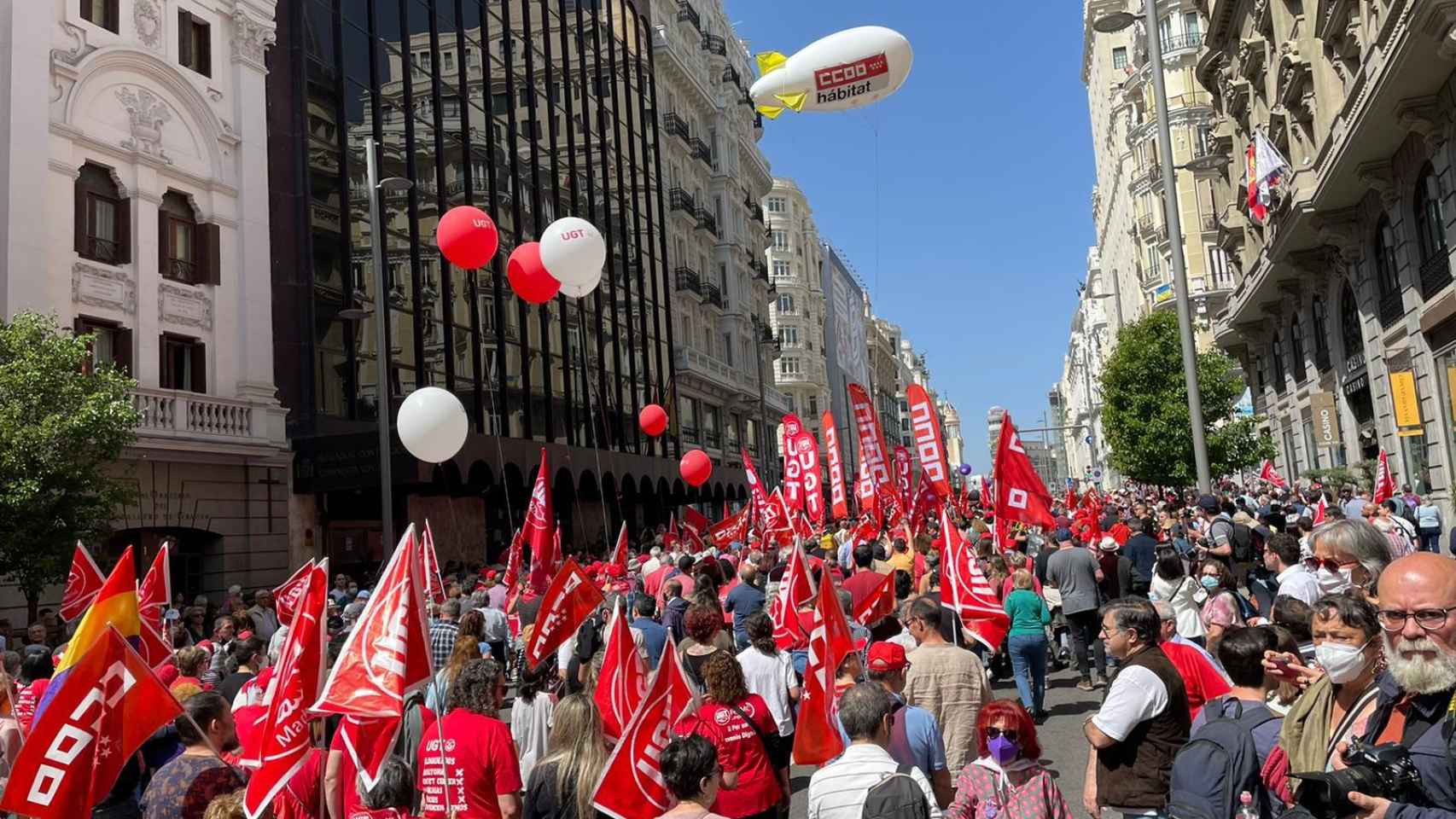 Manifestación en Madrid por el Primero de Mayo.