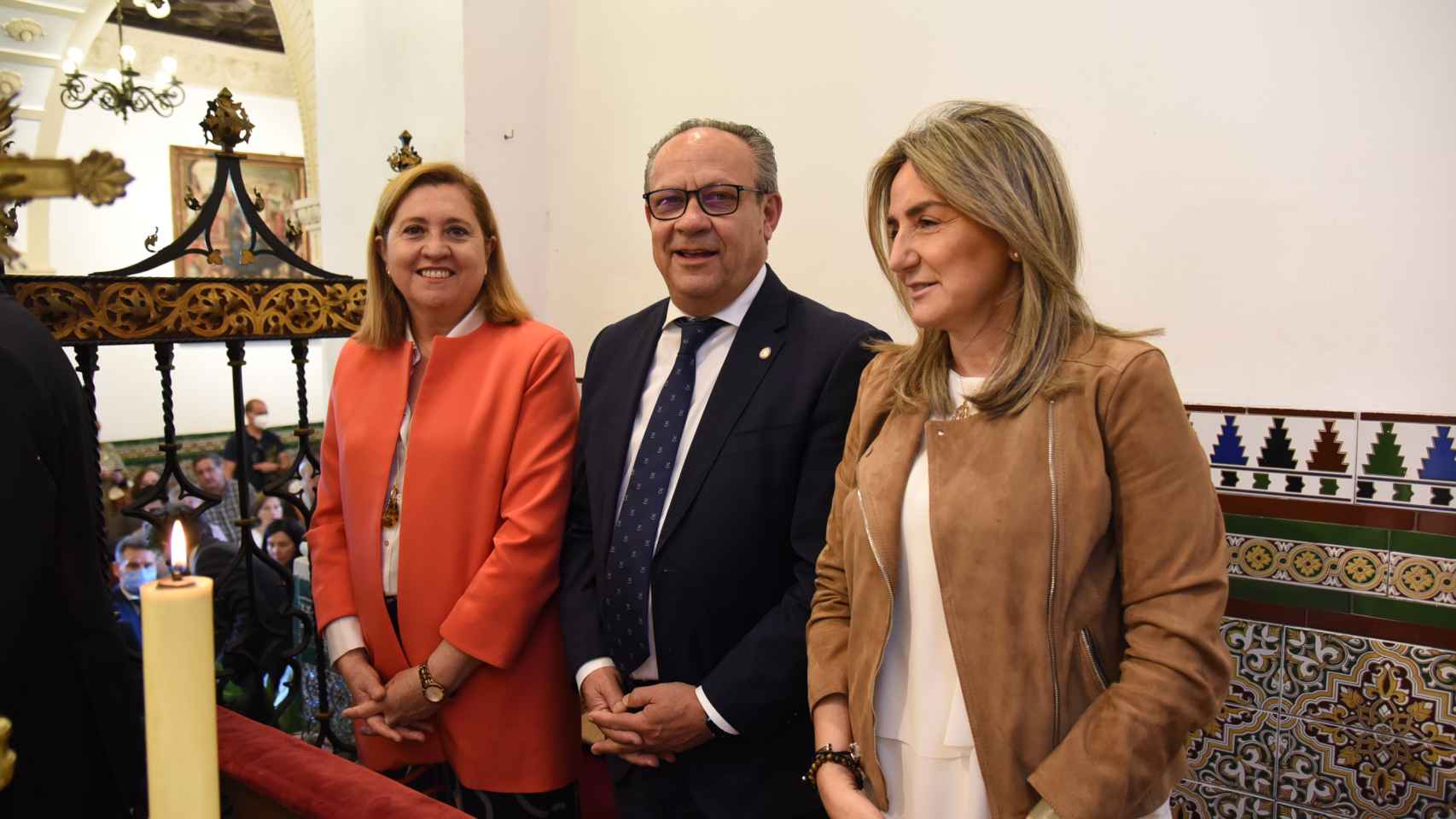La alcaldesa de Toledo, Milagros Tolón, con los consejeros de la Junta Alfonso Ruiz Molina y Rosa Ana Rodríguez.