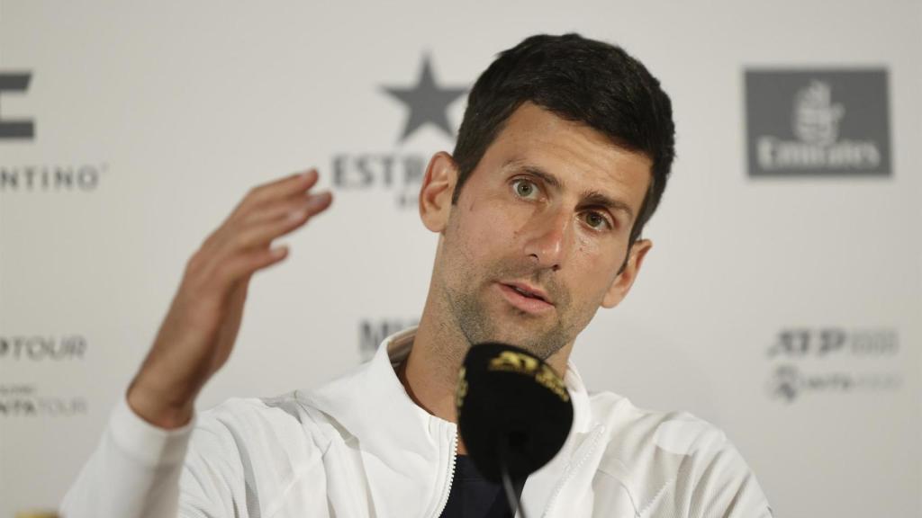 Djokovic durante su rueda de prensa