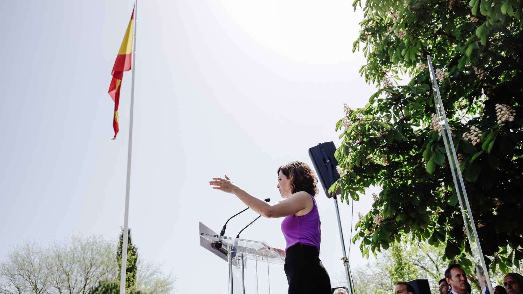 Isabel Díaz Ayuso interviene en el acto de campaña para presentar su candidatura a liderar el PP de Madrid.