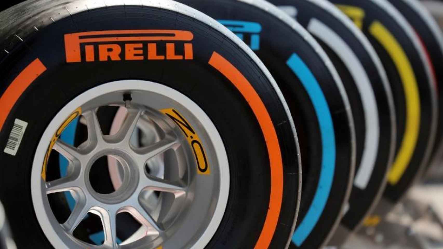 Varios neumáticos de la Fórmula 1.
