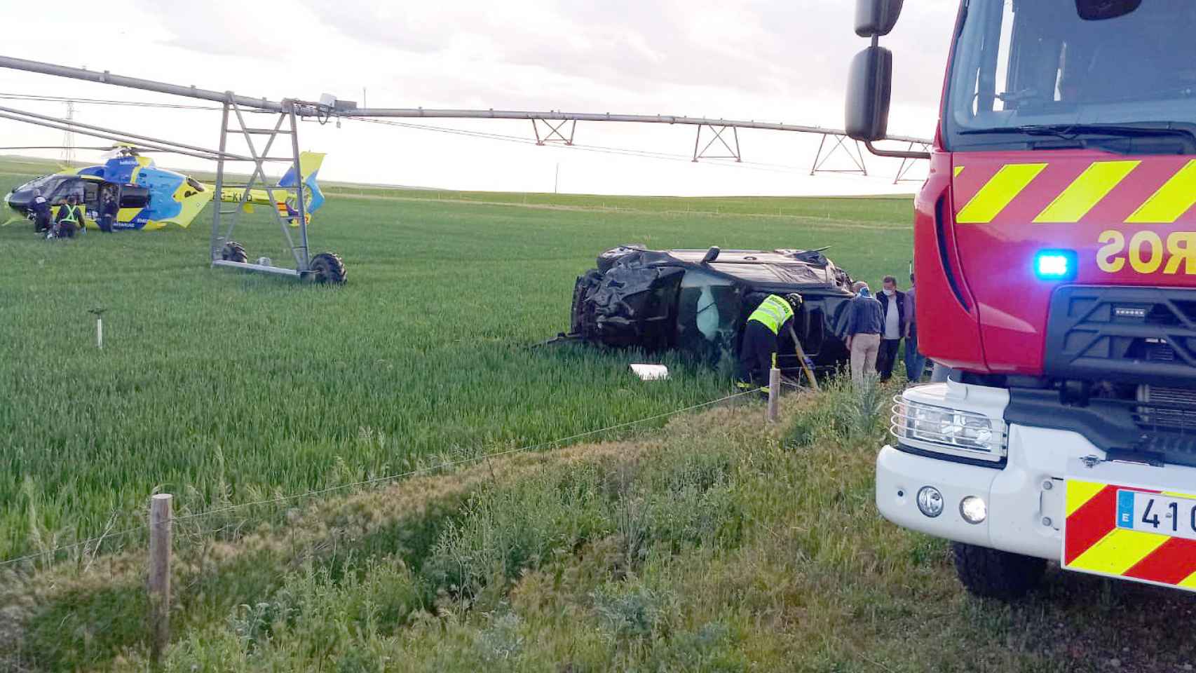 Accidente de tráfico en la A-11, a la altura de Villalar de los Comuneros (Valladolid).