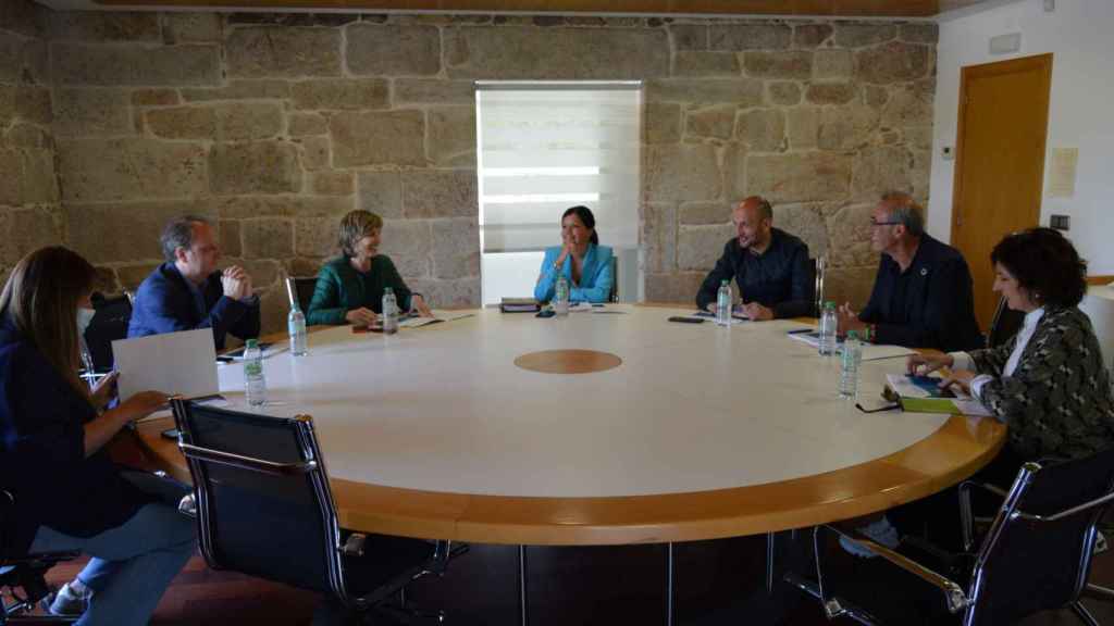 Reunión de los representantes del Geodestino en el Pazo de Mos.