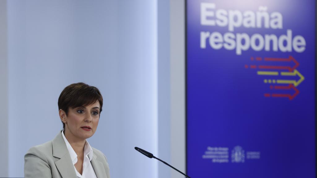 La ministra de Política Territorial y portavoz del Gobierno, Isabel Rodríguez, durante la rueda de prensa posterior al Consejo de Ministros.