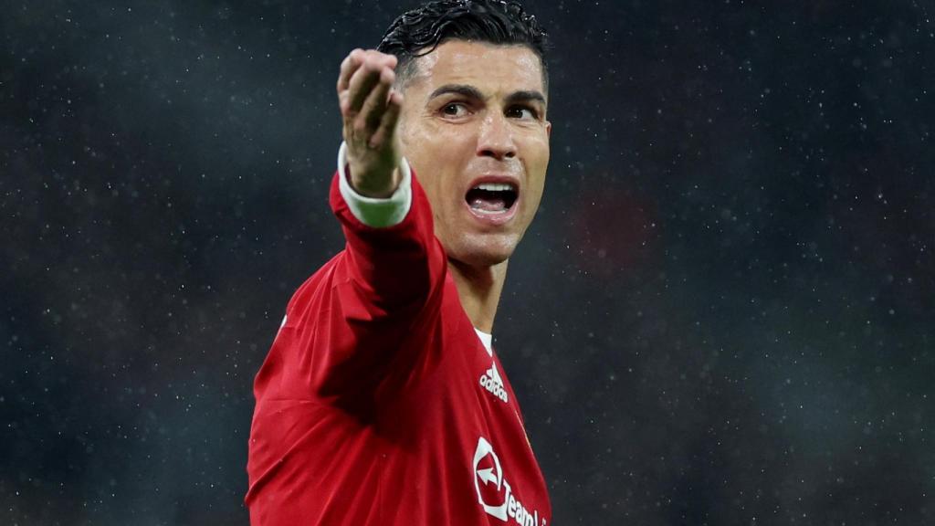 Cristiano Ronaldo, en un partido del Manchester United de la temporada 2021/2022