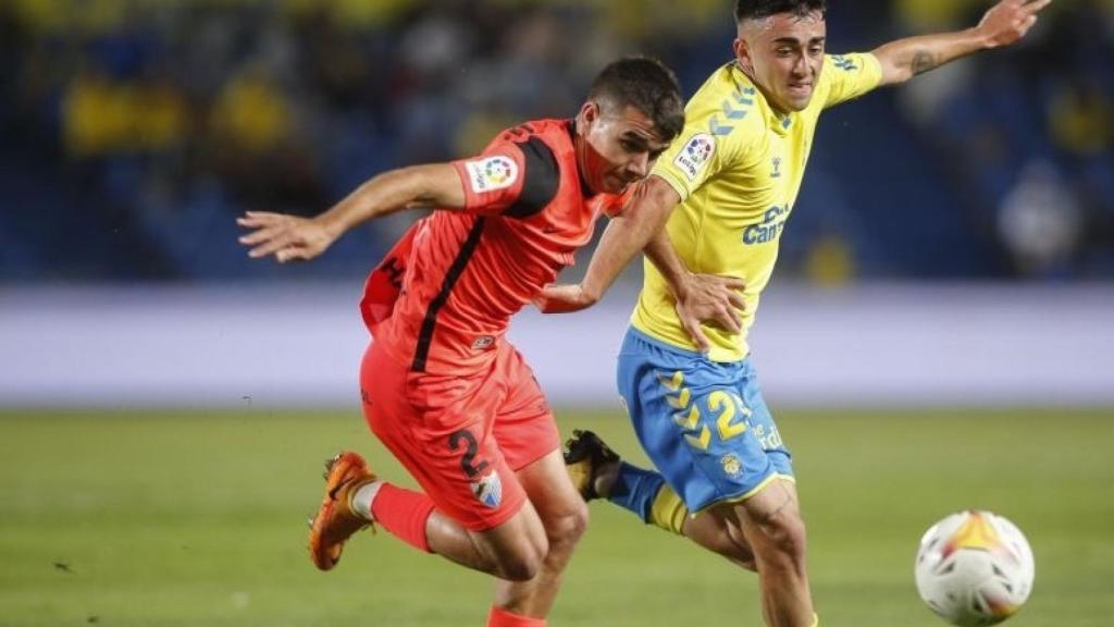 Víctor Gómez durante el partido contra Las Palmas