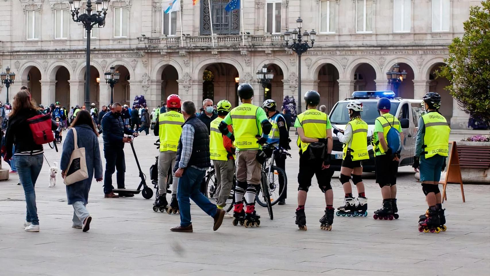 Imagen de archivo de una Friday Mobility NIght en A Coruña durante la Semana Europea de la Movilidad.