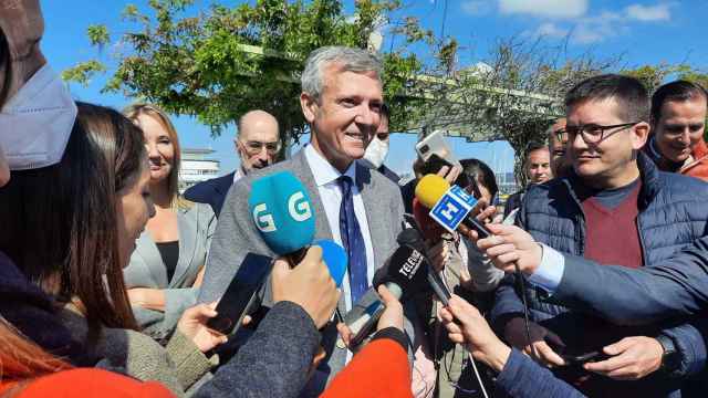 Alfonso Rueda hoy en Vigo.