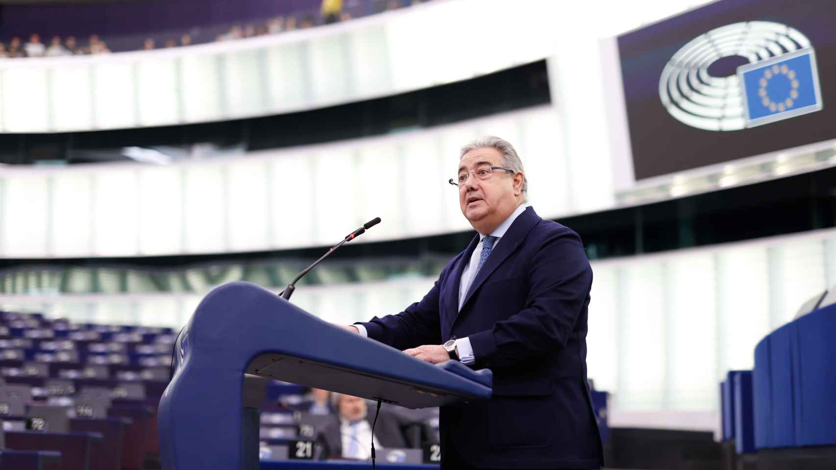 El ex ministro del Interior, Juan Ignacio Zoido, durante un debate en el Parlamento Europeo.