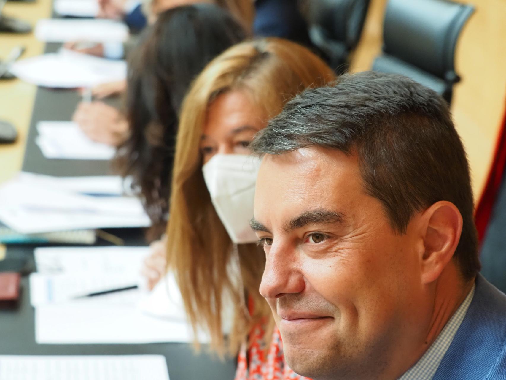 El viceportavoz del Grupo Popular en las Cortes, Ángel Ibáñez, durante la constitución de las comisiones de las Cortes, este miércoles.