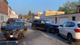 Estado en el que quedaron los vehículos tras el accidente en Burgos