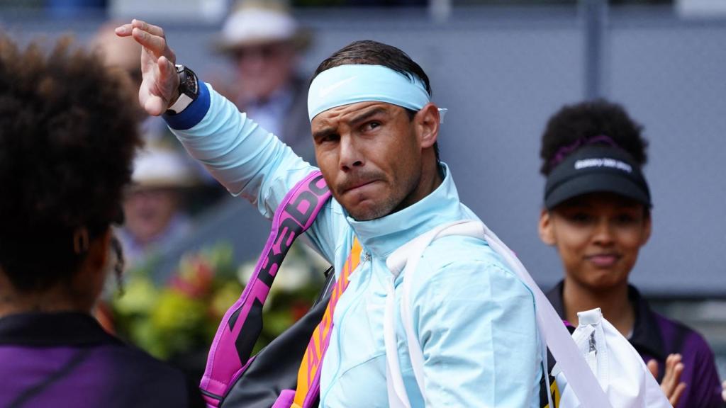 Rafa Nadal, saludando al público de la Caja Mágica