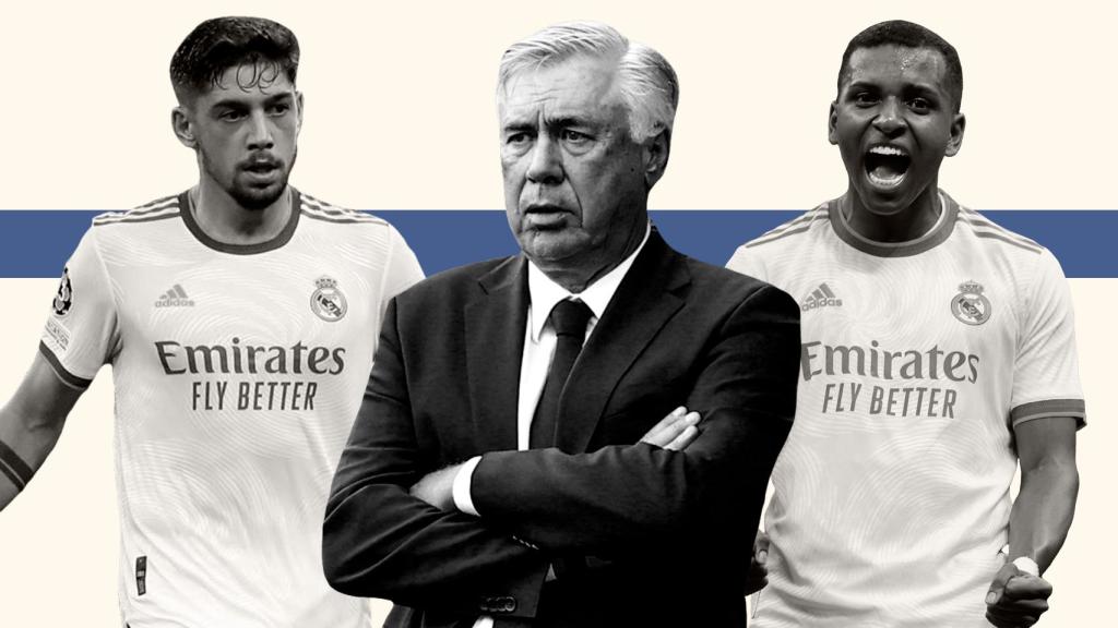 Fede Valverde, Ancelotti y Rodrygo