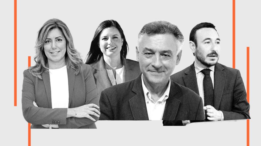 De izquierda a derecha: Susana Díaz, Patricia Cavada, Federico Fernández y Fernando López Gil. Todos ellos se han movido para que la expresidenta llegue al Senado.