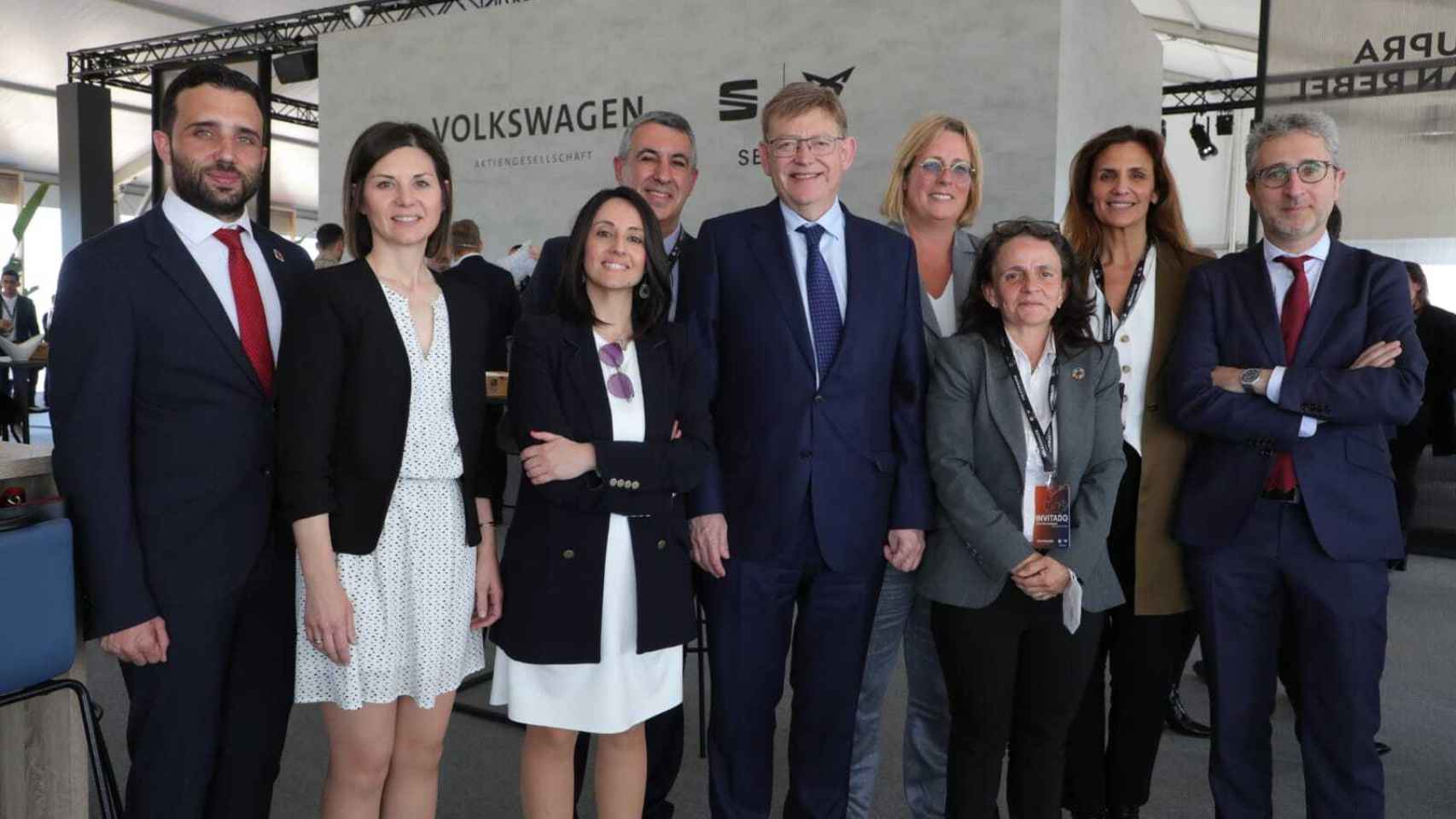 Principales implicados del Gobierno valenciano para atraer la gigafactoría de Volkswagen a Sagunto. EE