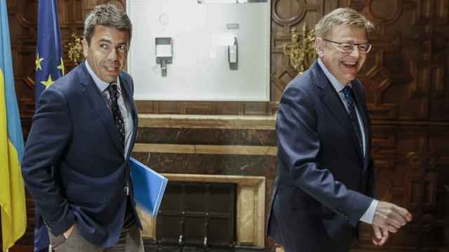 Carlos Mazón (PP) y Ximo Puig (PSOE), en un encuentro esta semana en Valencia.