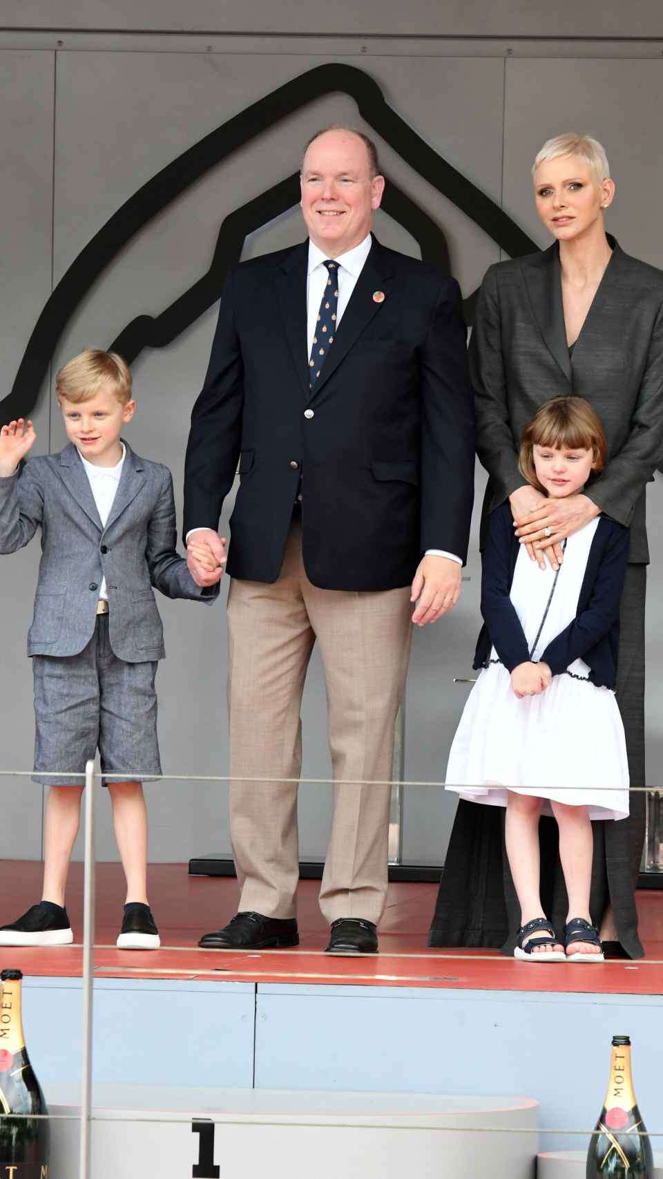 Charlène de Mónaco junto a su familia durante el E-Prix de Mónaco de Fórmula E.