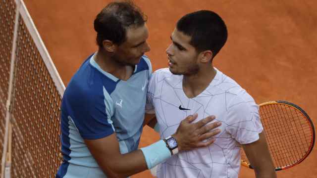 Rafa Nadal y Carlos Alcaraz en el Mutua Madrid Open 2022