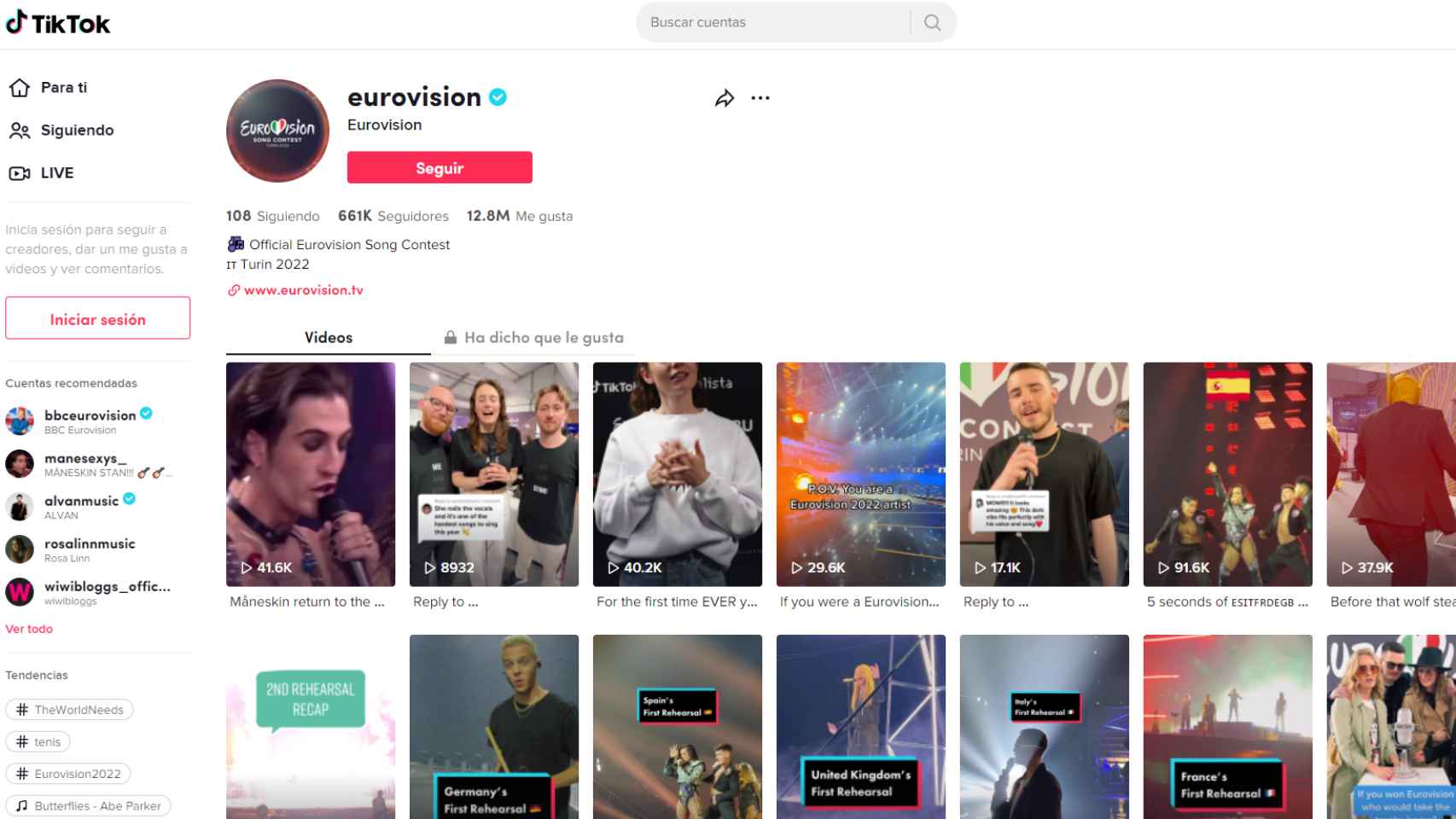 El canal de Eurovisión en TikTok