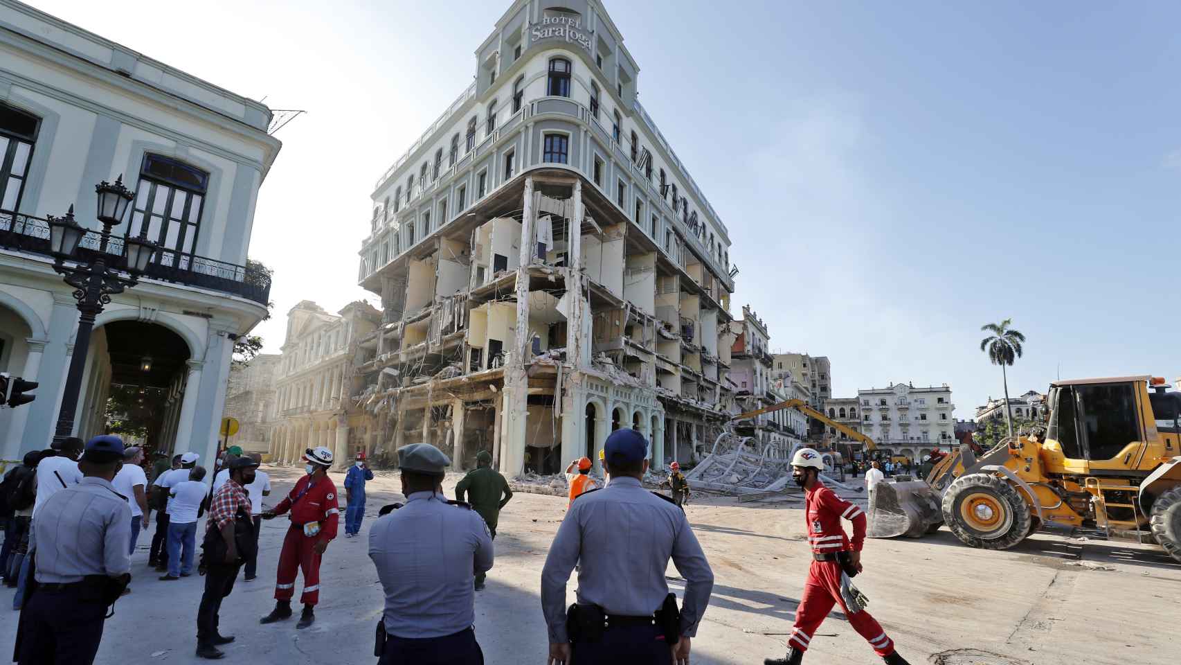 Imagen del hotel un día después de la explosión.