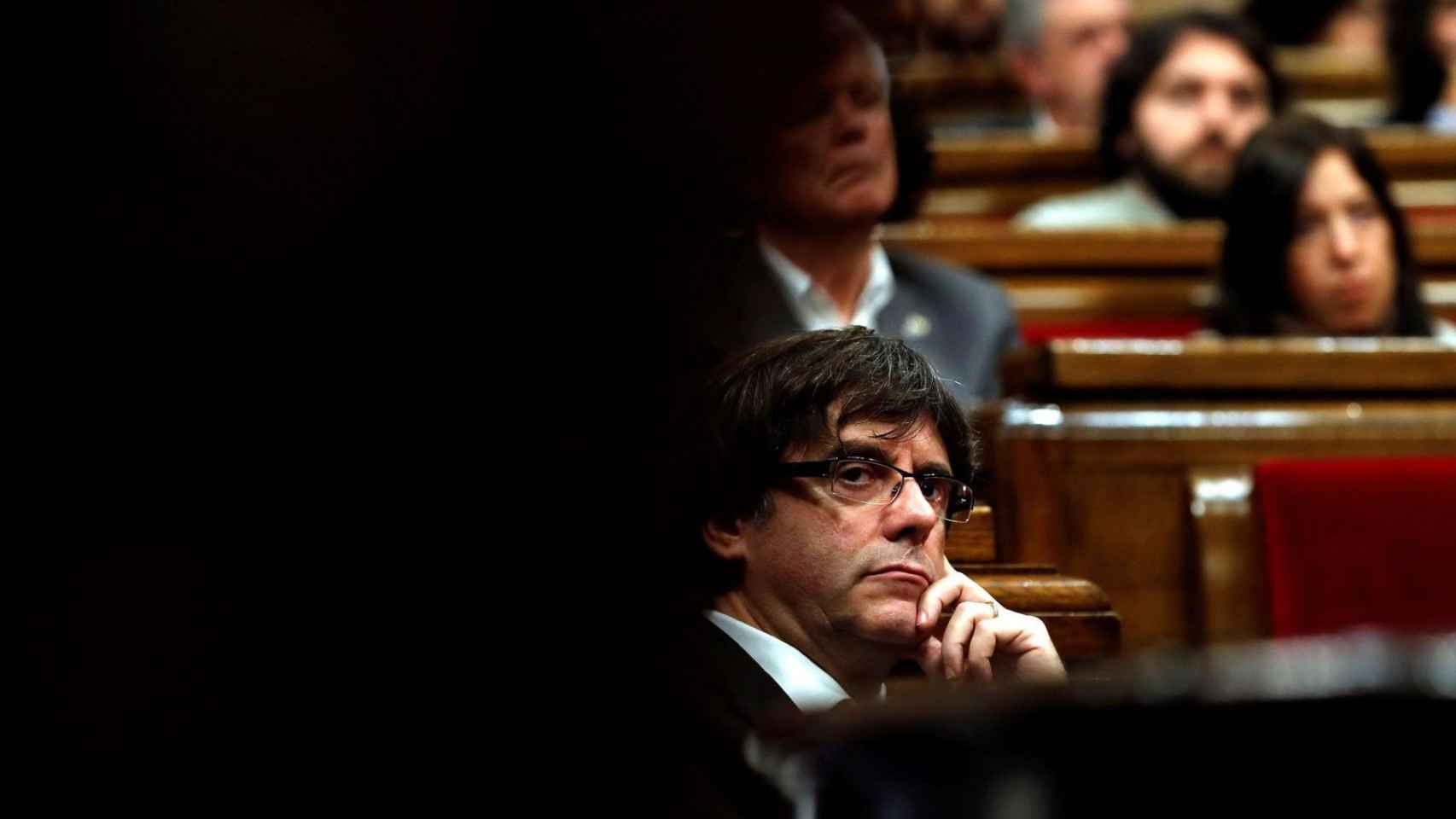 Carles Puigdemont, en el Parlamento autonómico catalán.