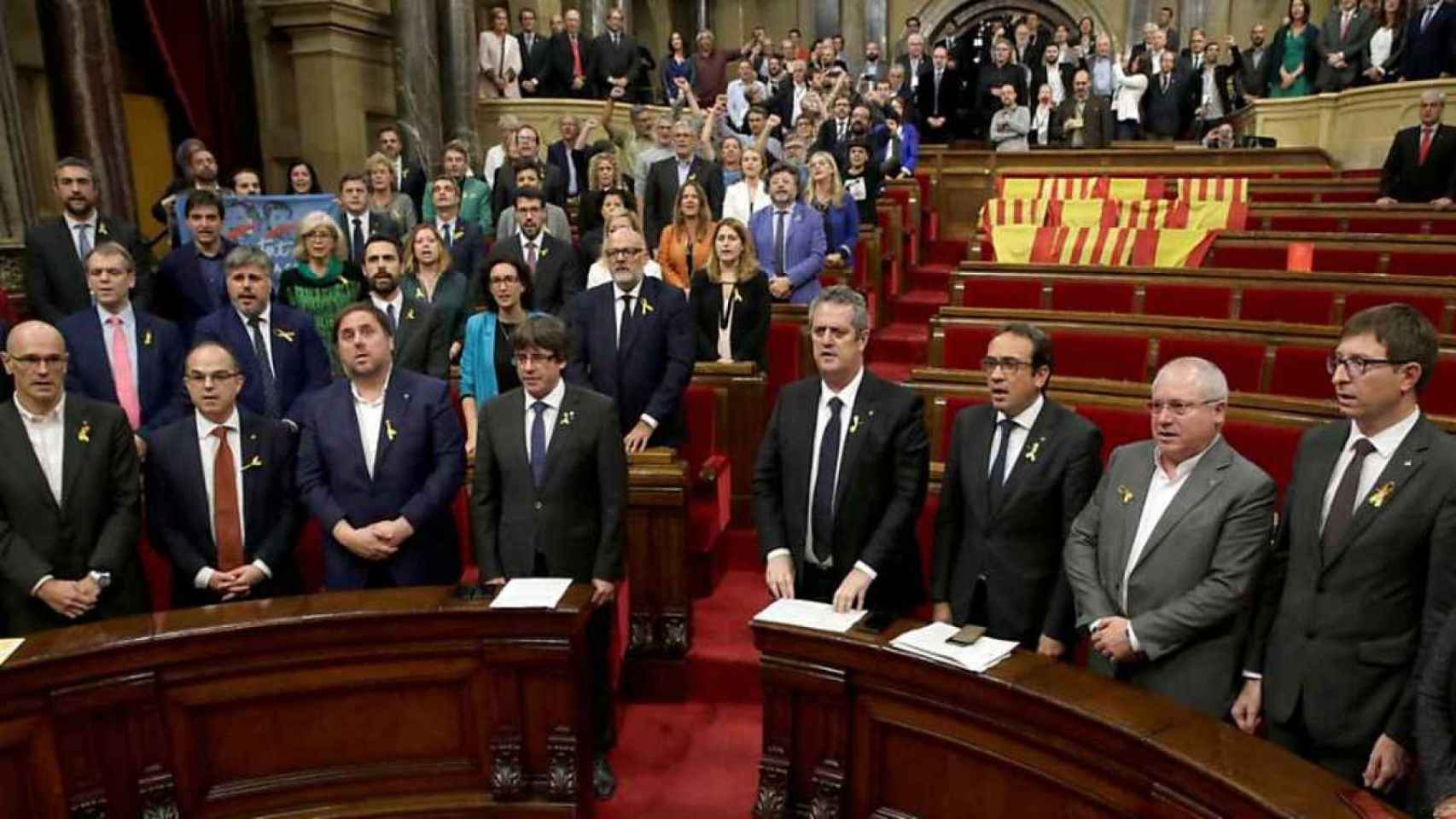 Declaración unilateral de independencia en el Parlamento catalán el 27 de octubre de 2017.