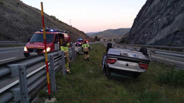 Imagen del accidente en la A-6.