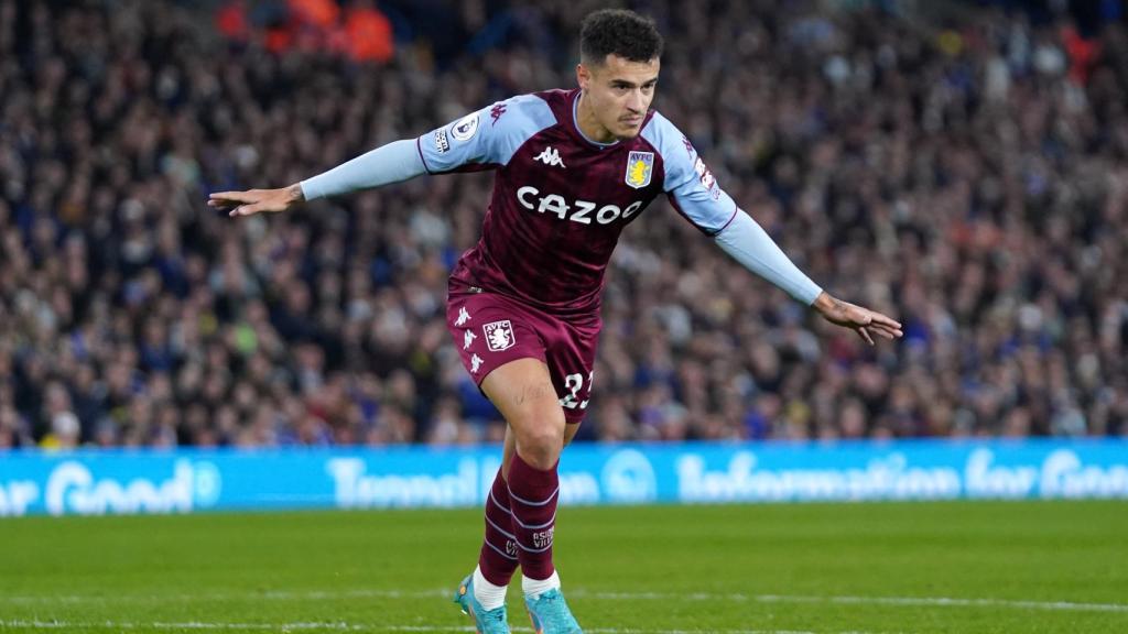 Philippe Coutinho celebra un gol con el Aston Villa.