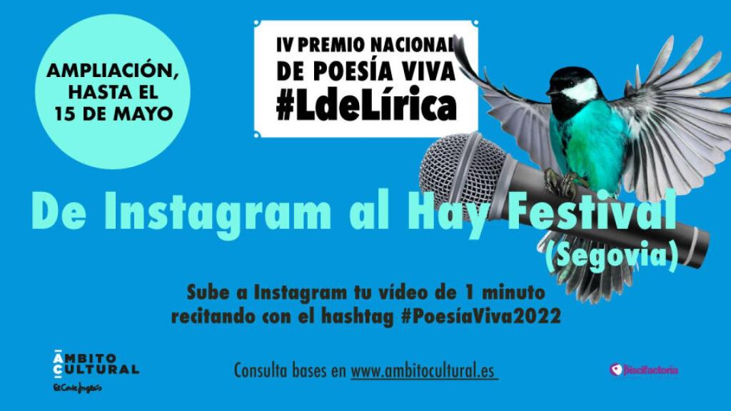 Ámbito Cultural amplía hasta el 15 de mayo el plazo para optar al Premio Nacional de Poesía Viva #LdeLírica