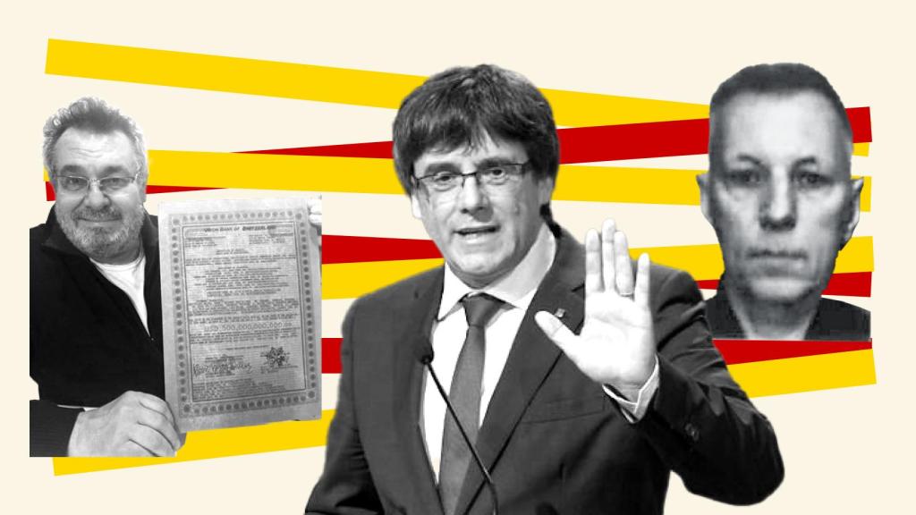 Víctor Terradellas, Carles Puigdemont y Nikolai Sadovnikov.