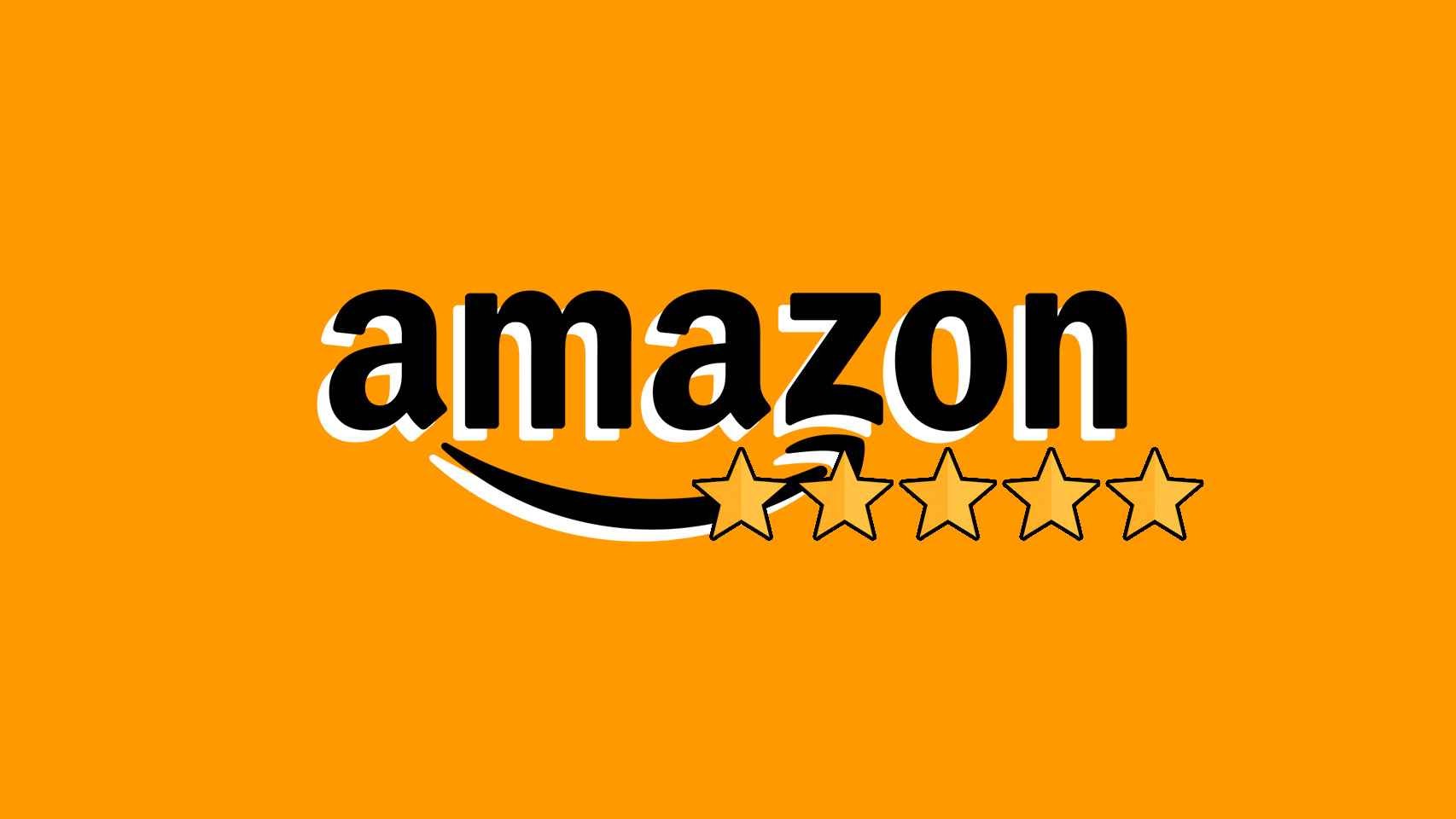 Fotomontaje con el logo de Amazon y unas estrellas.