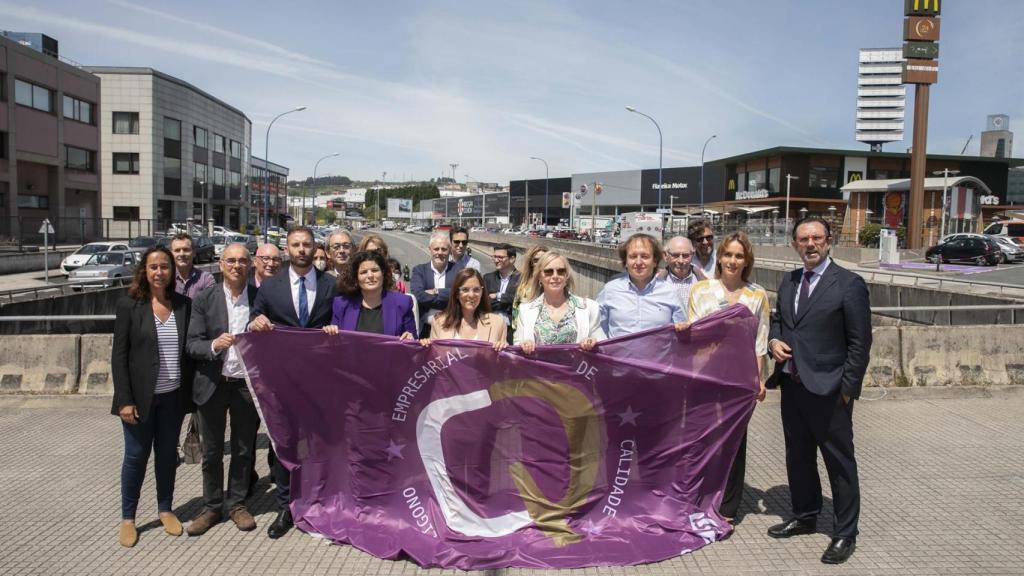 La alcaldesa de A Coruña, Inés Rey, en un acto en el polígono de Agrela.