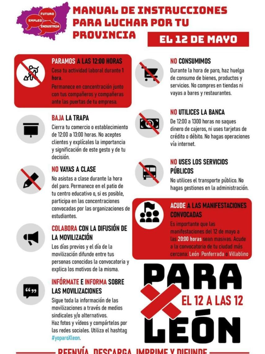 Cartel de los convocantes de 'Yo paro por León'.