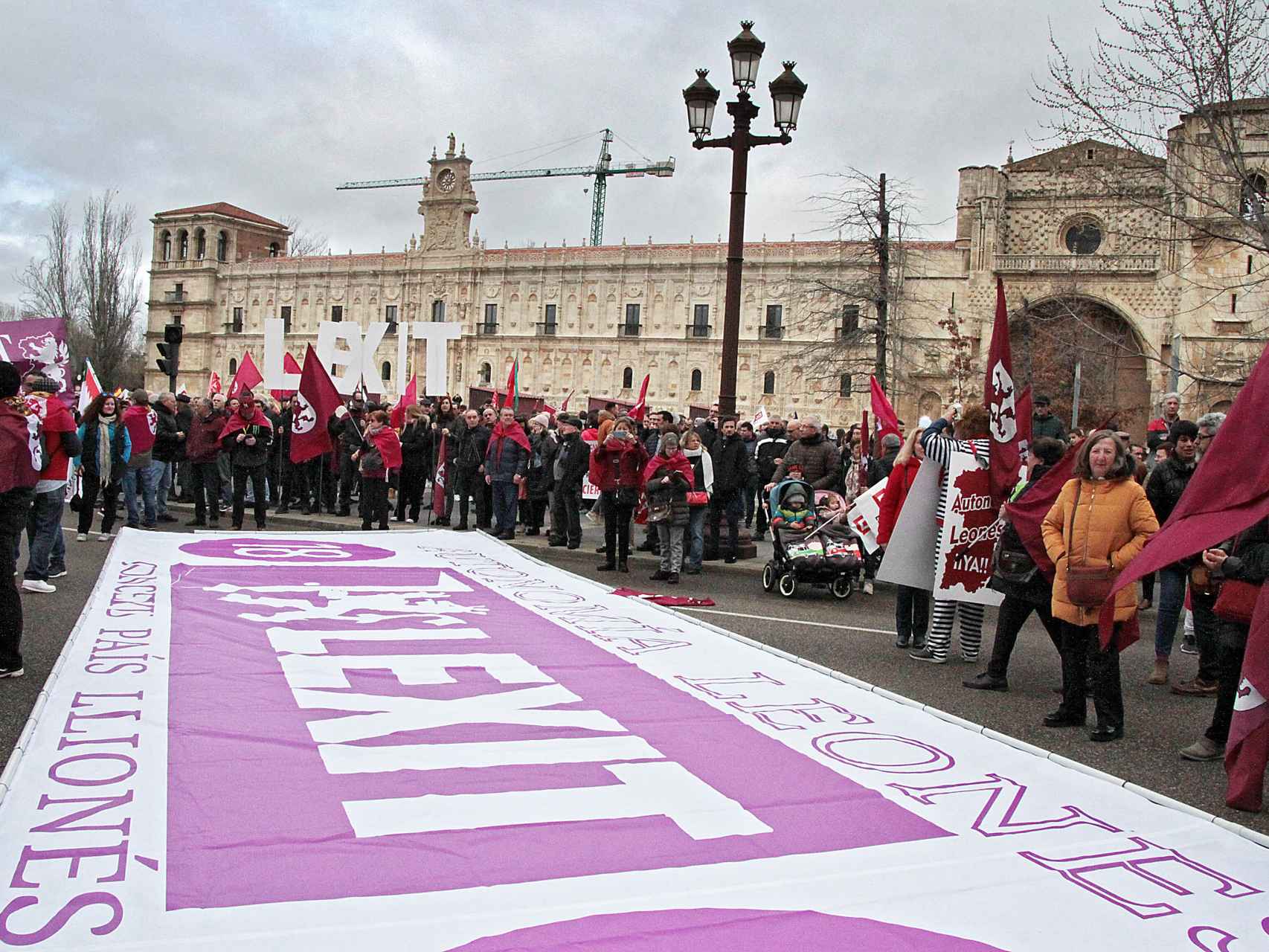 Manifestación leonesista en febrero de 2020.
