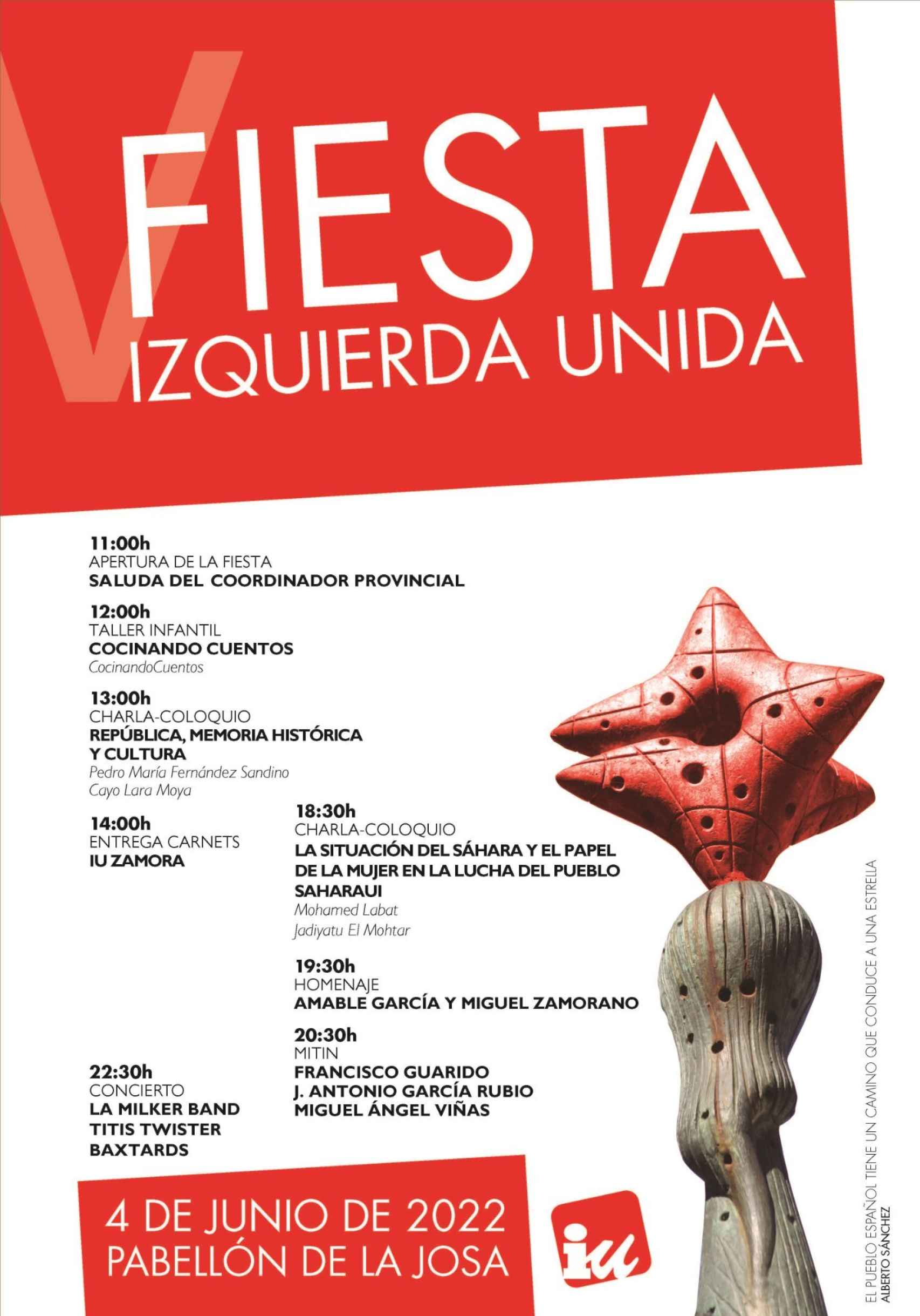Cartel complejo de la V Fiesta de IU Zamora